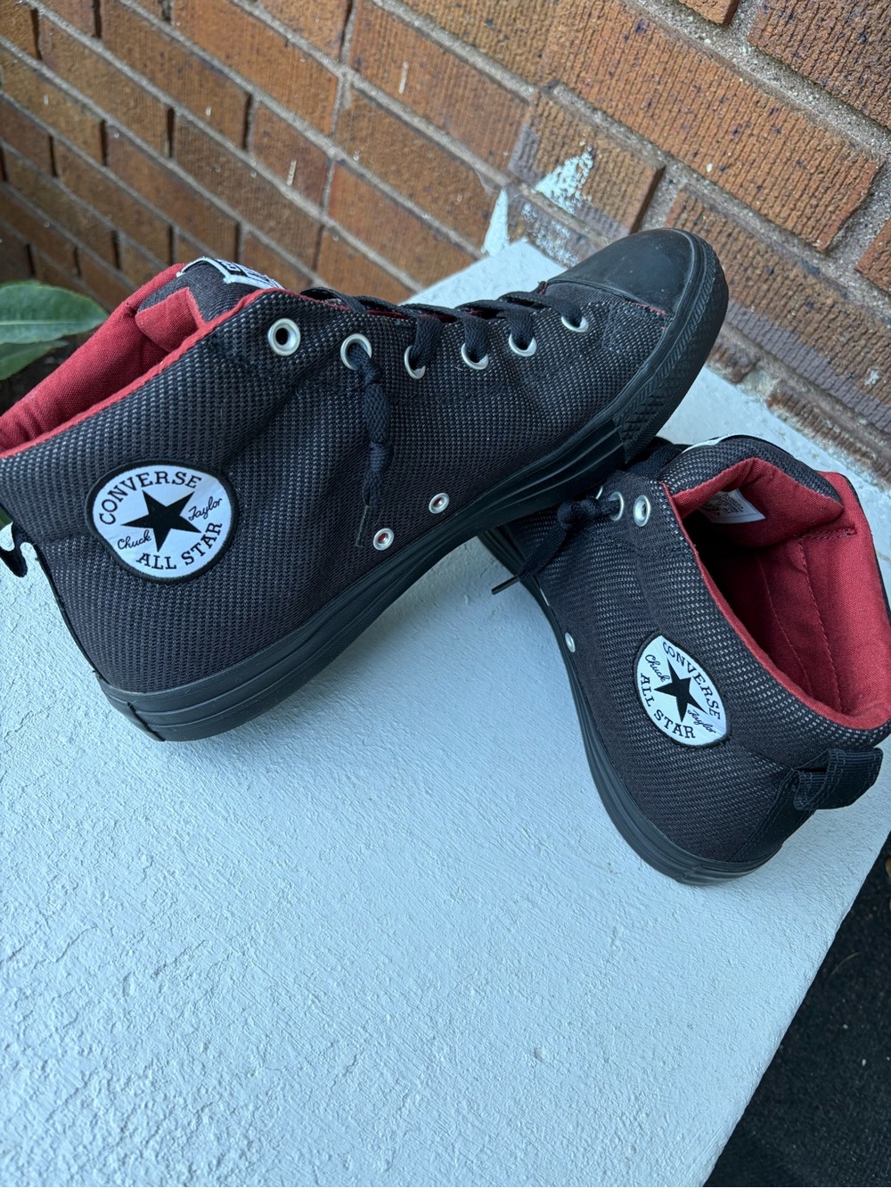 Converse High Top Sneakers - Black with Red Lining